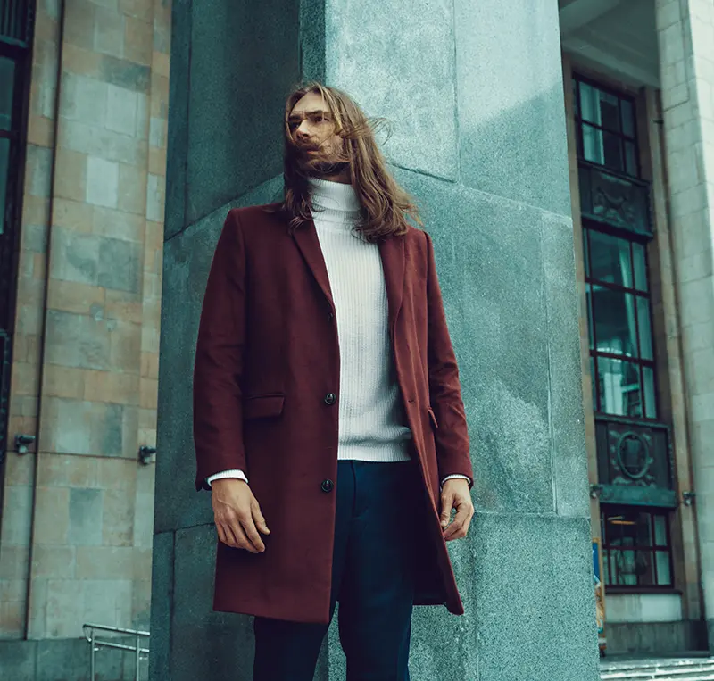 تیپ طمستانی مردانه با کت شرابی