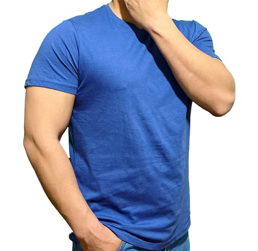 تیشرت مردانه آبی نخی