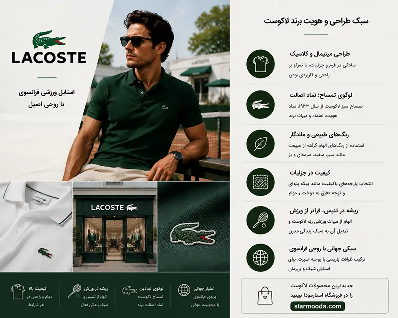 سبک طراحی و هویت برند لاکوست