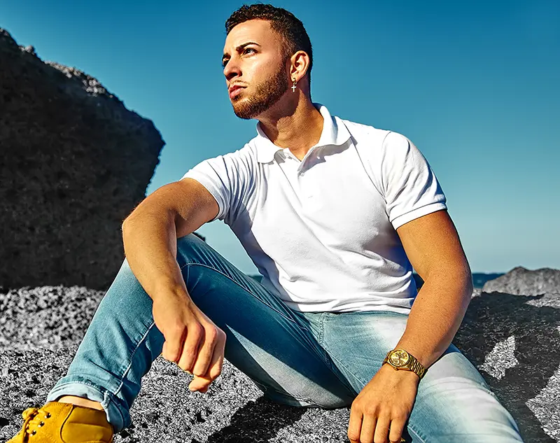 پولوشرت مردانه رنگ سفید کد 8834
